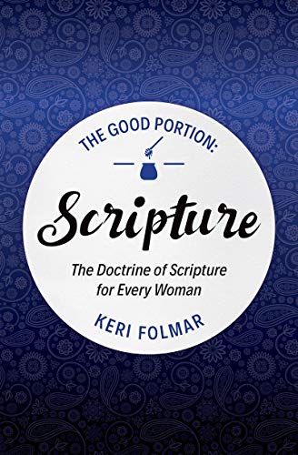 Book cover: "The Good Portion: Scripture" with floral navy background.