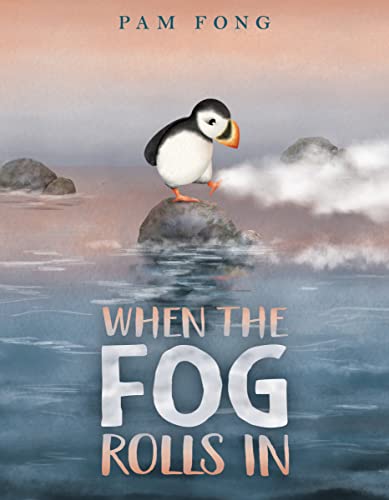 Book cover: puffin on a rock with fog rolling in over water.