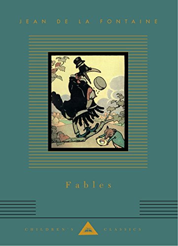 Book cover: “Fables” by Jean de La Fontaine, featuring a crow and fox.