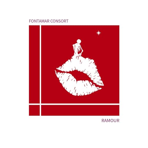 Red album cover with white lips and skeletal figure, "Ramour" text.
