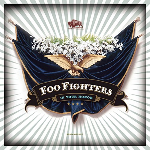 Foo Fighters "In Your Honor" album cover with eagle and draped banner.