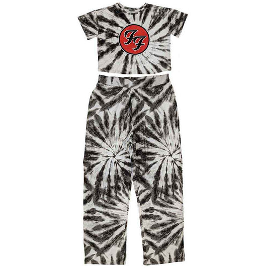 Ladies’ navy blue pyjamas with a white Foo Fighters logo print, size X-Large.