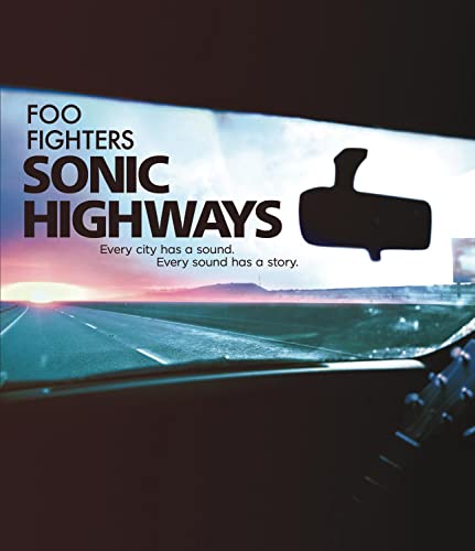 Foo Fighters Sonic Highways" Blu-ray cover with a highway scene and thumbs-up icon.