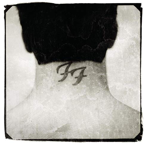 Black and white album cover featuring a neck with “FF” tattoo.