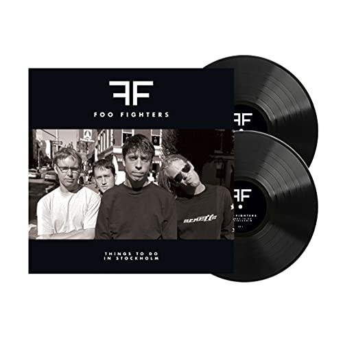 Foo Fighters’ “Things To Do In Stockholm” double vinyl record with band image.