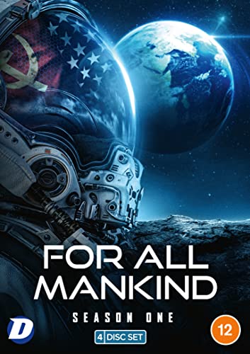 DVD cover art for For All Mankind Season One featuring an astronaut and Earth.