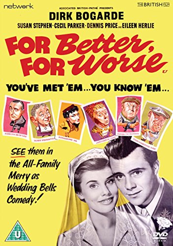DVD cover for "For Better, For Worse" with black and white couple and cartoon faces.