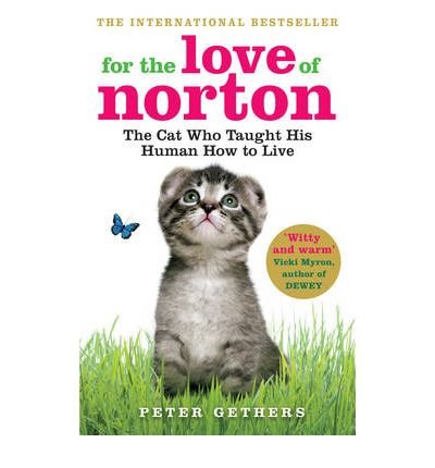 Book cover: kitten in grass with butterfly, titled "For the Love of Norton.