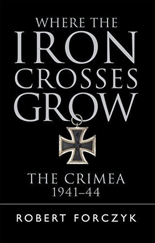 Book cover: "Where the Iron Crosses Grow" with an Iron Cross emblem.