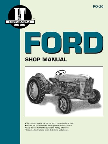 Ford tractor shop manual cover with black and white illustration.