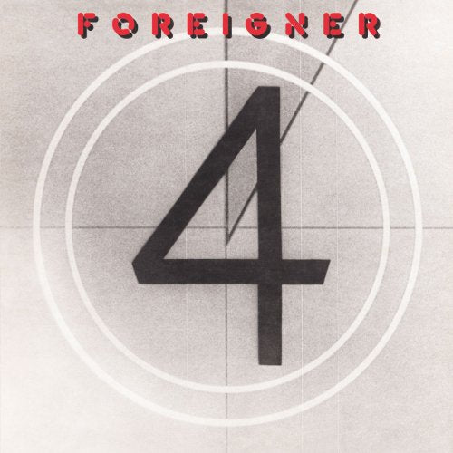Foreigner album “4” cover: large black number four within concentric circles.