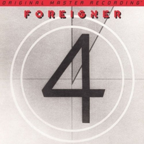 Foreigner's "4" album cover: a large black number four in a white circle.