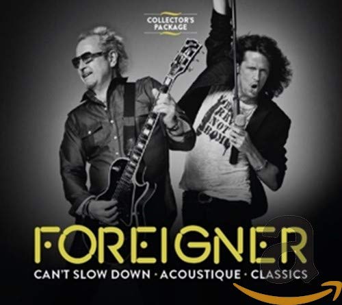 Foreigner “Classics” CD cover featuring two musicians with guitars.