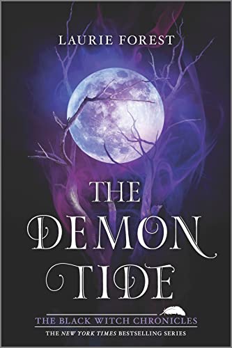 Book cover featuring a full moon behind bare branches with purple smoke on black.