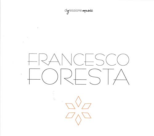 "Album cover with 'Francesco Foresta' text and orange diamond pattern on white background."