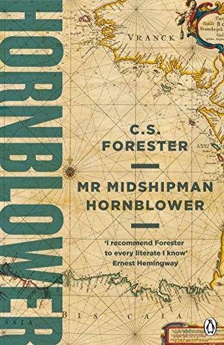 Book cover: "Mr Midshipman Hornblower" with nautical map background.