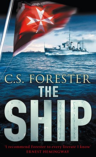 Book cover: naval ship at sea with a red flag, titled "The Ship".