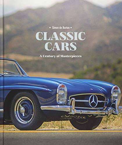 Book cover featuring a blue classic Mercedes-Benz car and mountainous background.