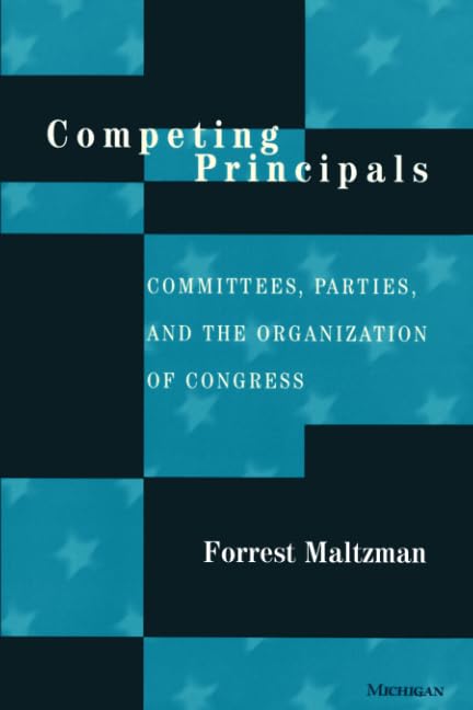 Book cover: "Competing Principals" by Forrest Maltzman, with blue and black geometric design.