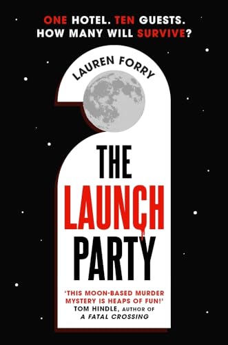 Book cover: black background, red text, moon image, and a door hanger shape.