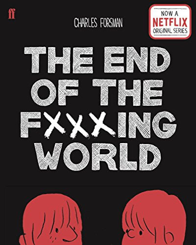Book cover: "The End of the Fxxxing World" with red illustrated heads.