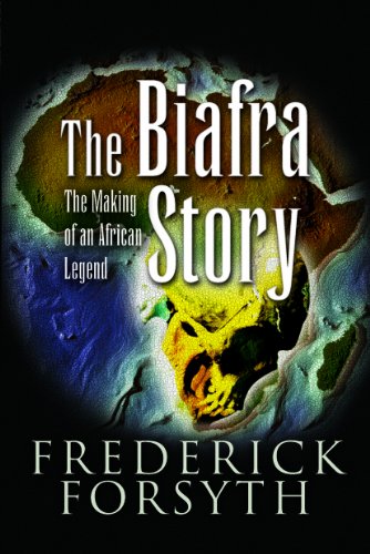 Book cover for The Biafra Story by Frederick Forsyth featuring a map of Africa.