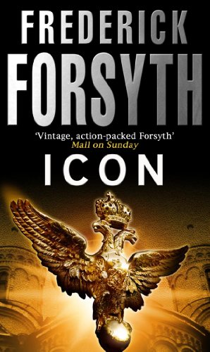 Book cover for Icon by Frederick Forsyth featuring a golden double-headed eagle emblem.