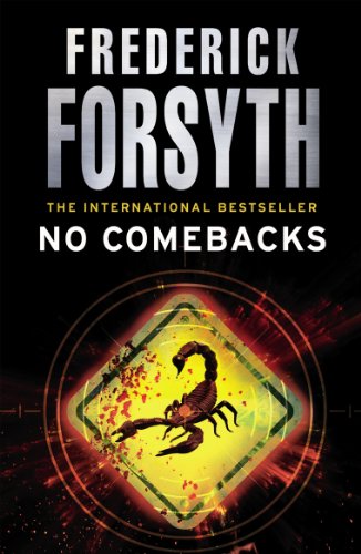 Book cover for No Comebacks by Frederick Forsyth featuring a scorpion on a sign.