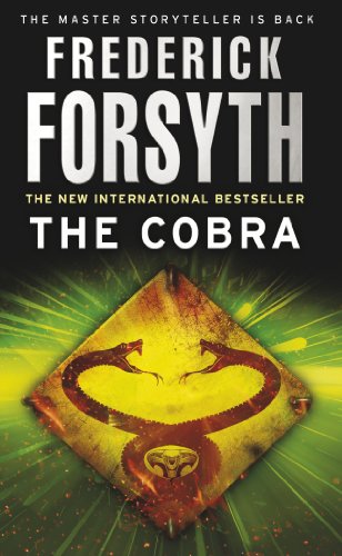 Book cover for "The Cobra" featuring two intertwined snakes on yellow.