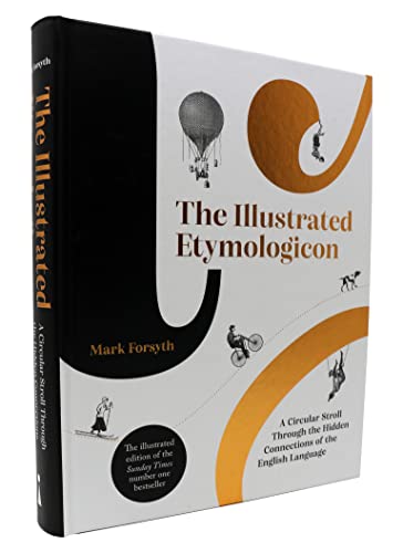 Book cover of The Illustrated Etymologicon with black and orange graphics on white.