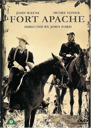 DVD cover for "Fort Apache" featuring John Wayne and Henry Fonda on horseback.