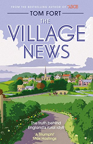 Book cover: "The Village News" with a painted English village scene.