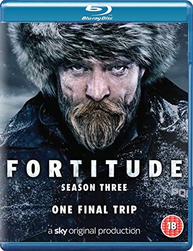 Blu-ray cover for Fortitude Season 3 featuring a bearded man in a fur hat.