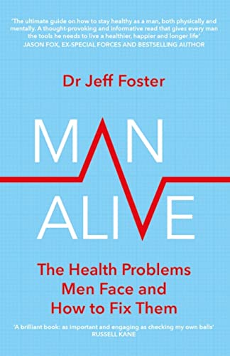 Book cover: "Man Alive" with red lines resembling an electrocardiogram.