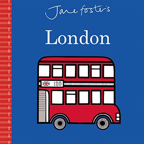Book cover featuring a red double-decker London bus on a blue background.