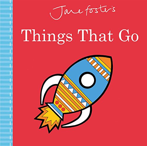Red book cover with cartoon rocket and title "Things That Go".