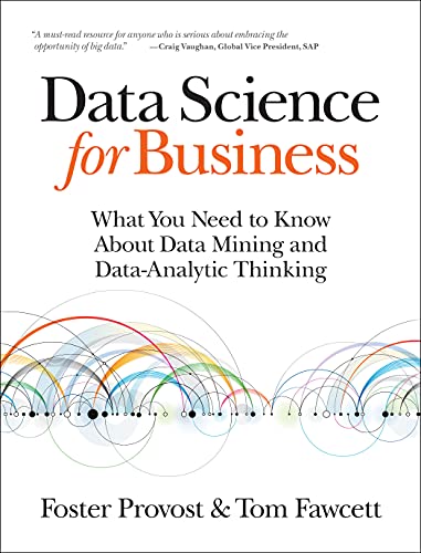 Book cover: "Data Science for Business" with abstract colorful graphic.