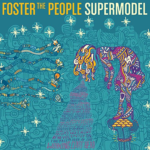 Foster The People’s “Supermodel” vinyl album cover, colorful illustrated design.