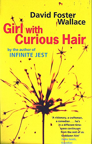 Yellow book cover with red and blue text: "Girl With Curious Hair".