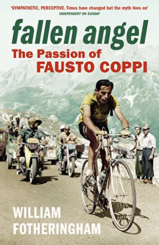 Book cover featuring a cyclist in yellow jersey riding past spectators on a road.
