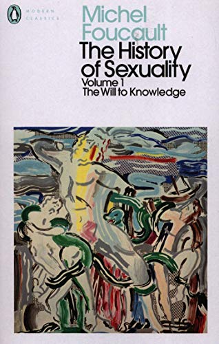 Book cover: "The History of Sexuality" by Michel Foucault, with abstract art.