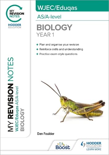 Biology revision notes book cover with a grasshopper image.