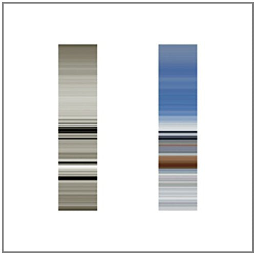 Vinyl record cover with two abstract vertical striped color blocks.