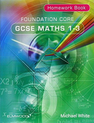 GCSE Maths homework book cover with abstract geometric and equation imagery.