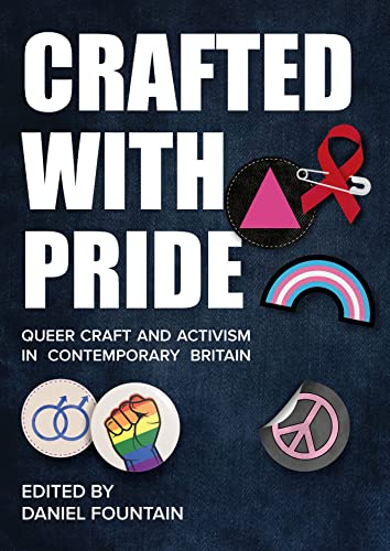 Book cover with bold text, LGBTQ+ pins, and a red ribbon symbol.