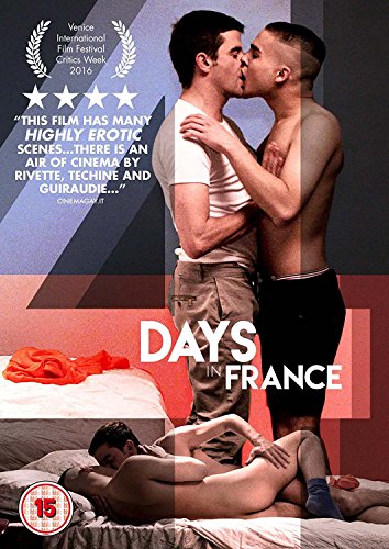DVD cover for "Four Days In France" depicting two men in intimate scenes.