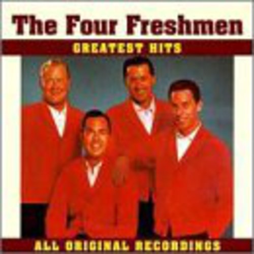 CD cover for The Four Freshmen’s “Greatest Hits” featuring four men in red jackets.