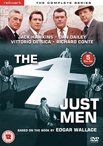 DVD cover for "Four Just Men" featuring four men in suits.