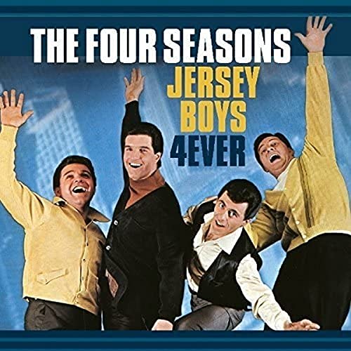 Album cover for "Jersey Boys Forever" featuring four men in vintage clothing.