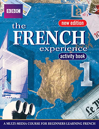 French Experience 1" activity book cover with map of France and travel imagery.